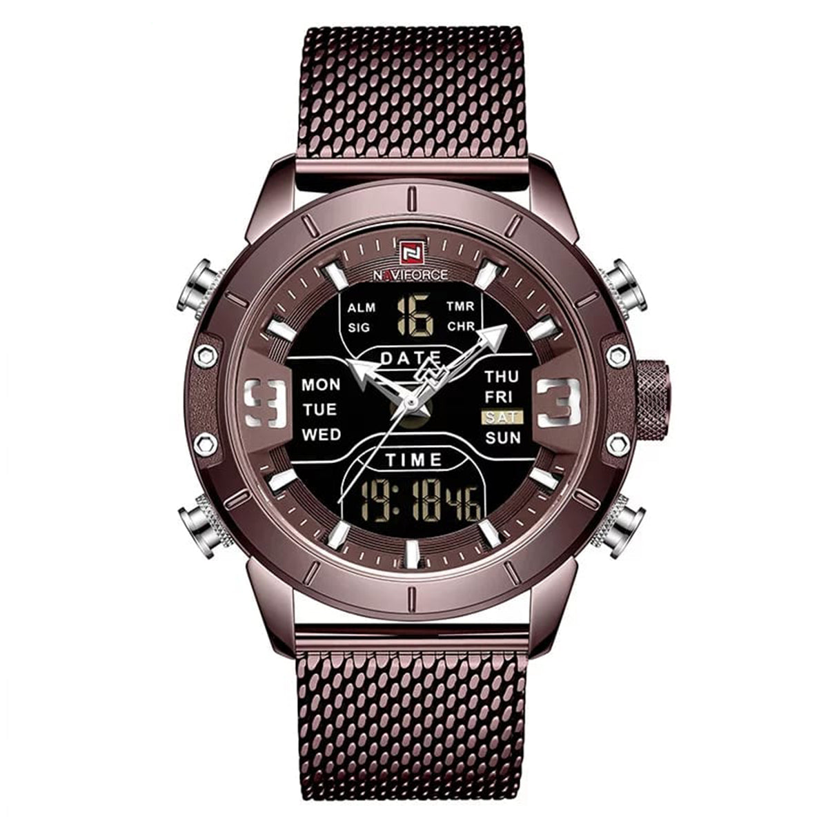 RELOJ NAVIFORCE ACERO MALLA MARRÓN NAV-2