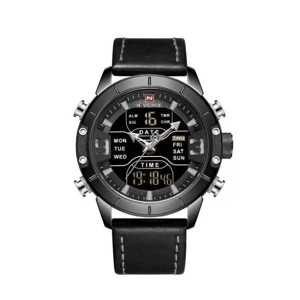 RELOJ NAVIFORCE CUERO NEGRO NAV-33