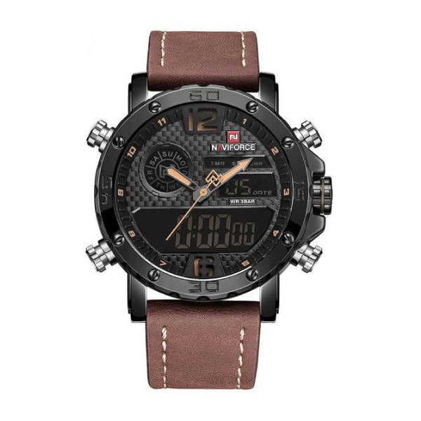 RELOJ NAVIFORCE CUERO MARRÓN CREMA NAV-34