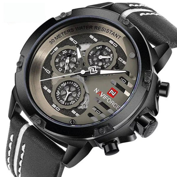 RELOJ NAVIFORCE CUERO ADIDS NEGRO NAV-38