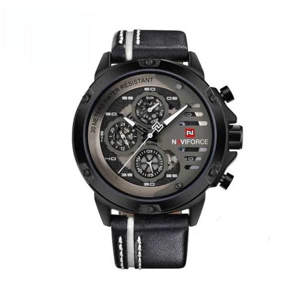 RELOJ NAVIFORCE CUERO ADIDS NEGRO NAV-38