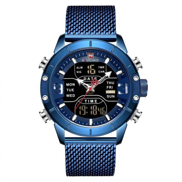 RELOJ NAVIFORCE ACERO MALLA AZUL NAV-3