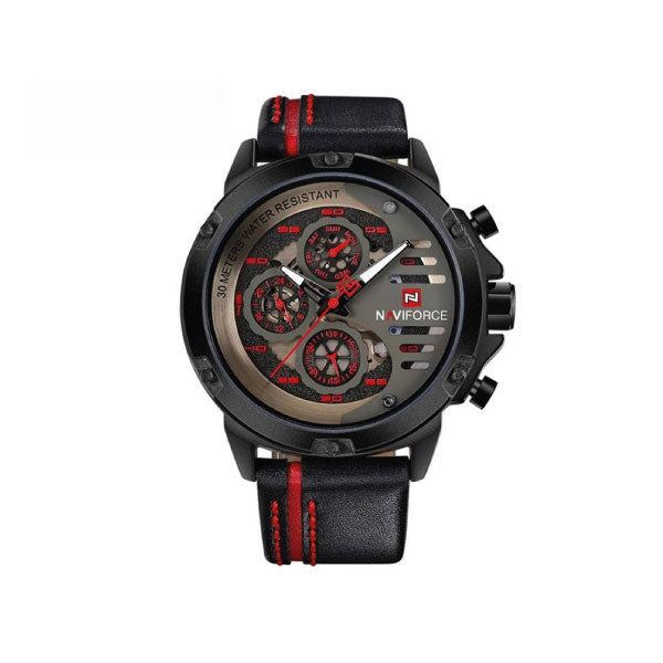 RELOJ NAVIFORCE CUERO ADIDS ROJO NAV-40