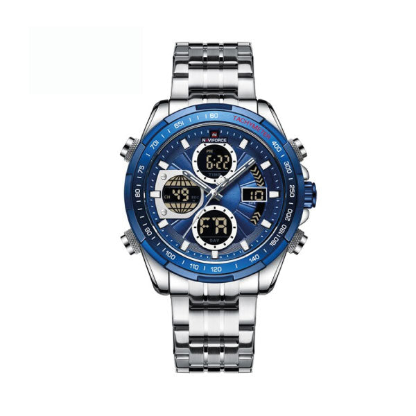 RELOJ NAVIFORCE ACERO PLATA AZUL NAV-49