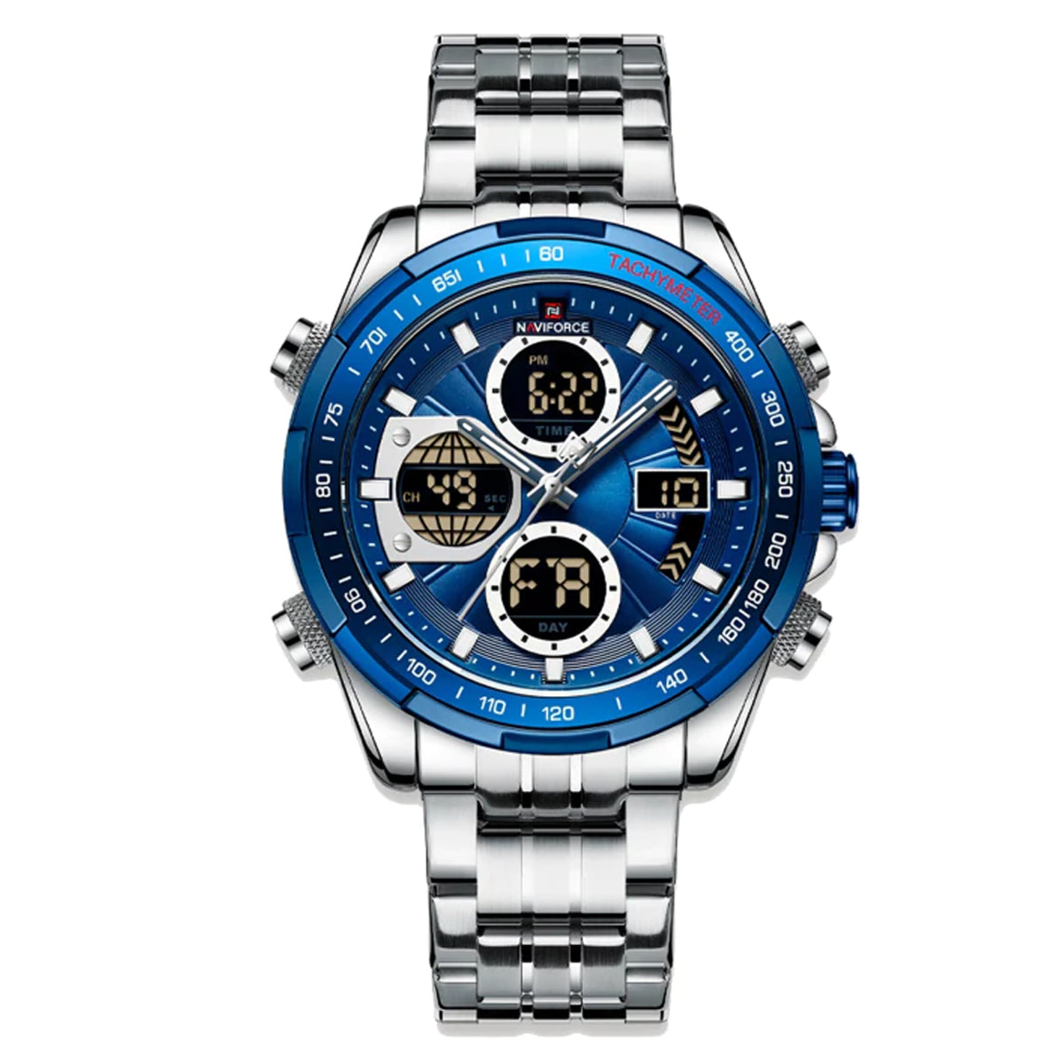 RELOJ NAVIFORCE ACERO PLATA AZUL NAV-49