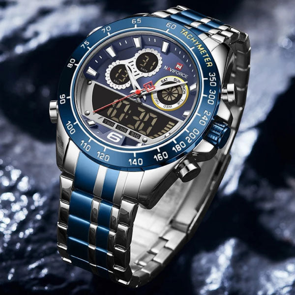 RELOJ NAVIFORCE ACERO PLATEADO AZUL NAV-52