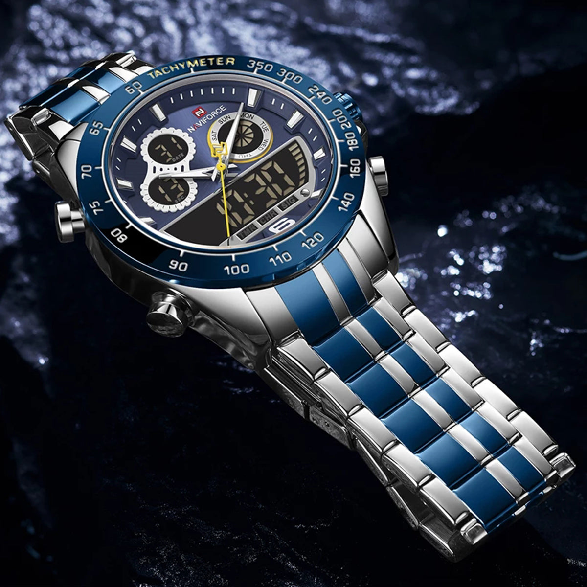 RELOJ NAVIFORCE ACERO PLATEADO AZUL NAV-52