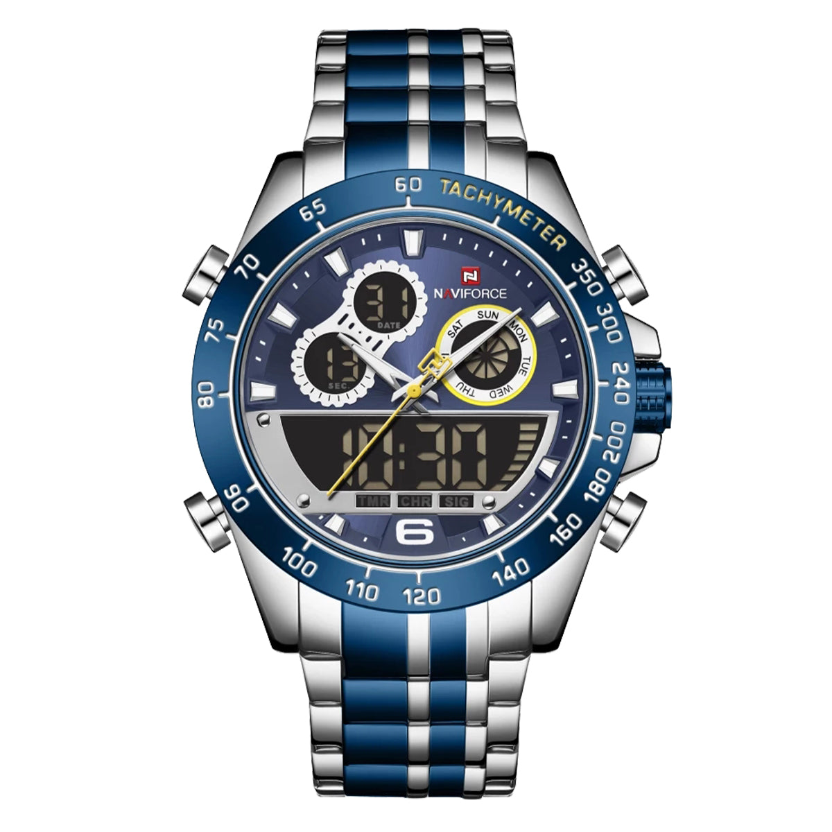 RELOJ NAVIFORCE ACERO PLATEADO AZUL NAV-52