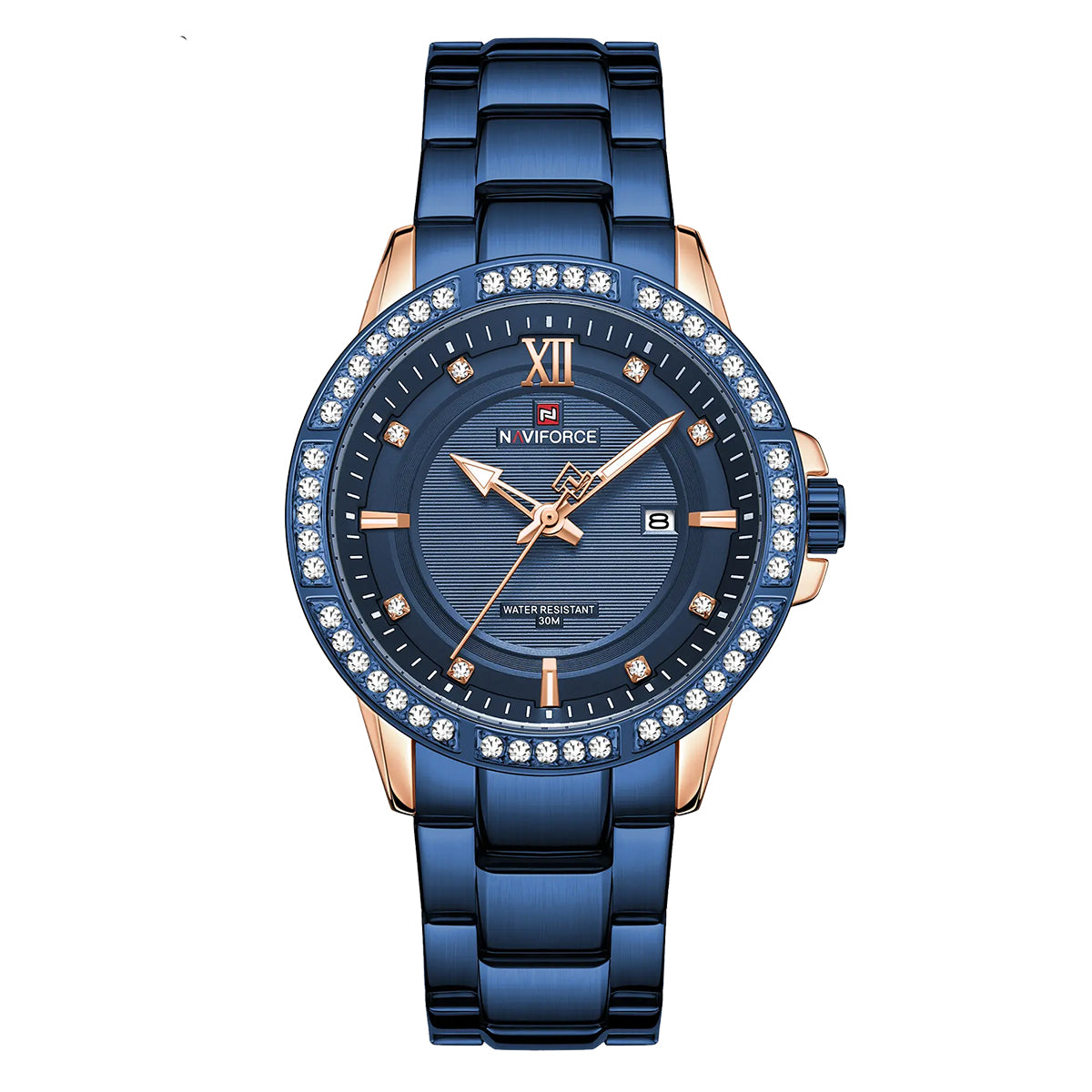 RELOJ NAVIFORCE ACERO AZUL ZIRCON NAV-60