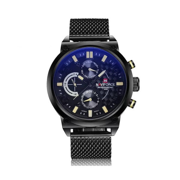 RELOJ NAVIFORCE ACERO MALLA NEGRO NAV-7