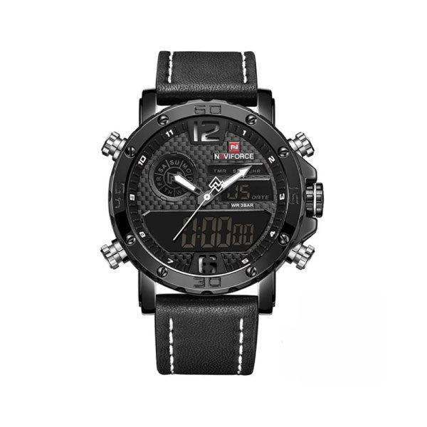 RELOJ NAVIFORCE CUERO NEGRO MATE NAV-72