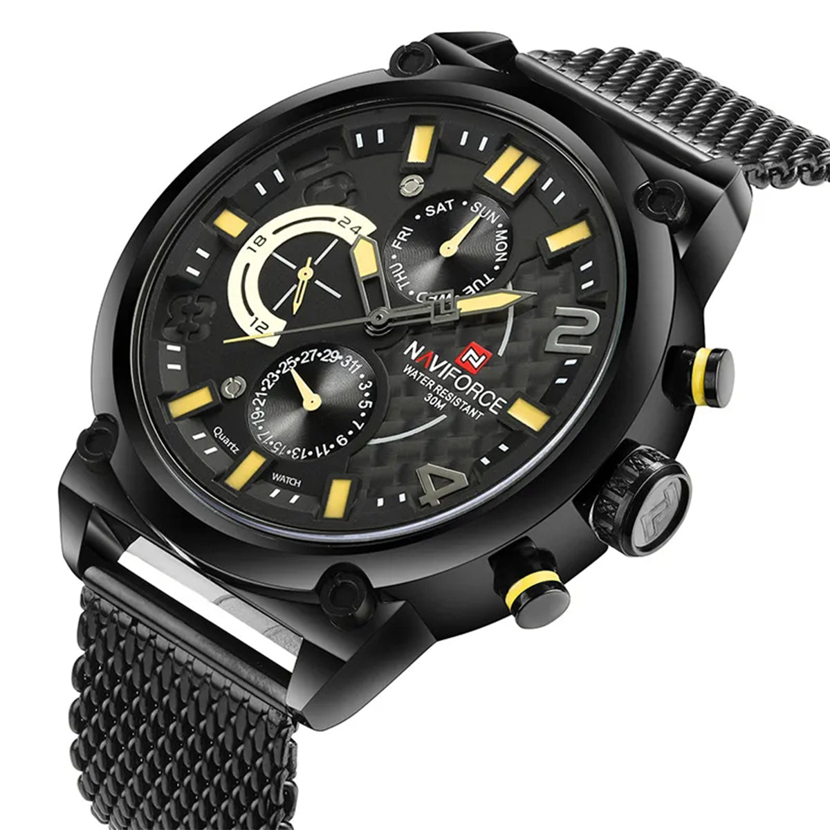 RELOJ NAVIFORCE ACERO MALLA NEGRO NAV-7