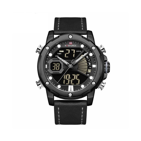 RELOJ NAVIFORCE CUERO NEGRO NAV-74