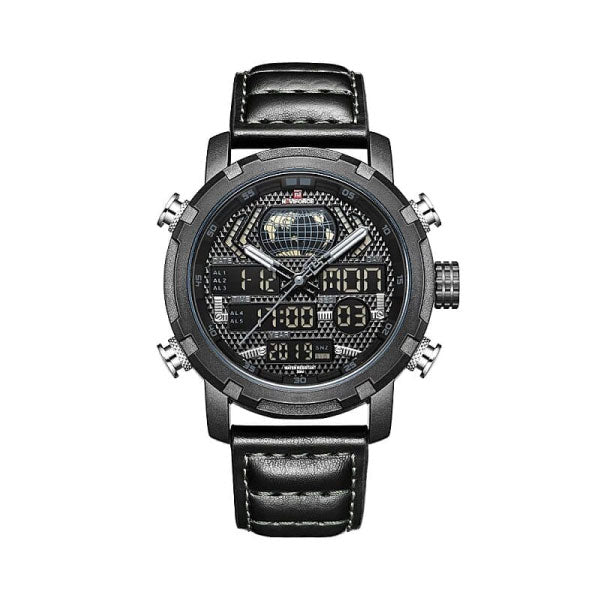 RELOJ NAVIFORCE CUERO NEGRO MATE NAV-76