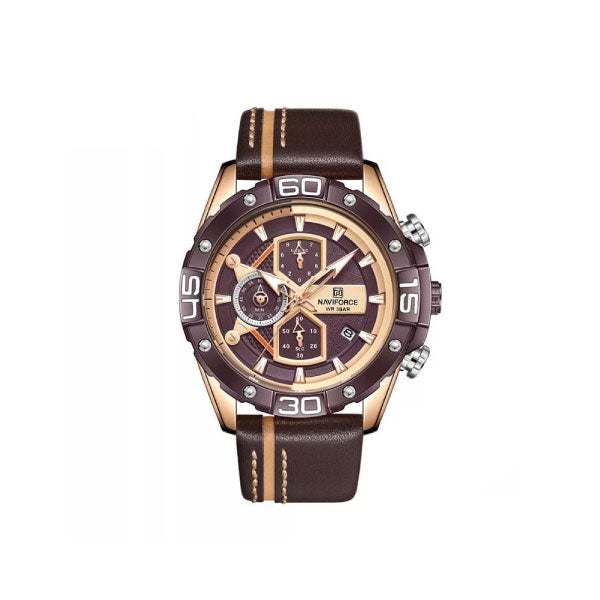 RELOJ NAVIFORCE CUERO MARRÓN ORO ROSA NAV-78