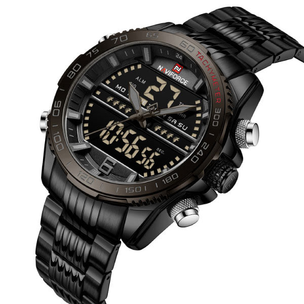 RELOJ NAVIFORCE ACERO NEGRO NAV-81