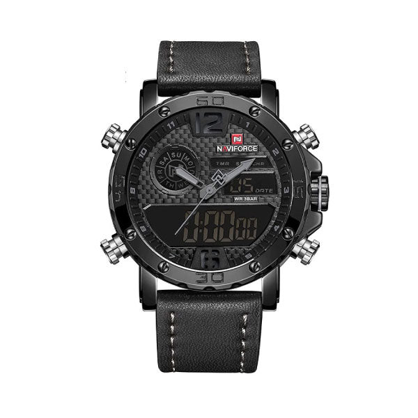 RELOJ NAVIFORCE CUERO NEGRO NAV-86