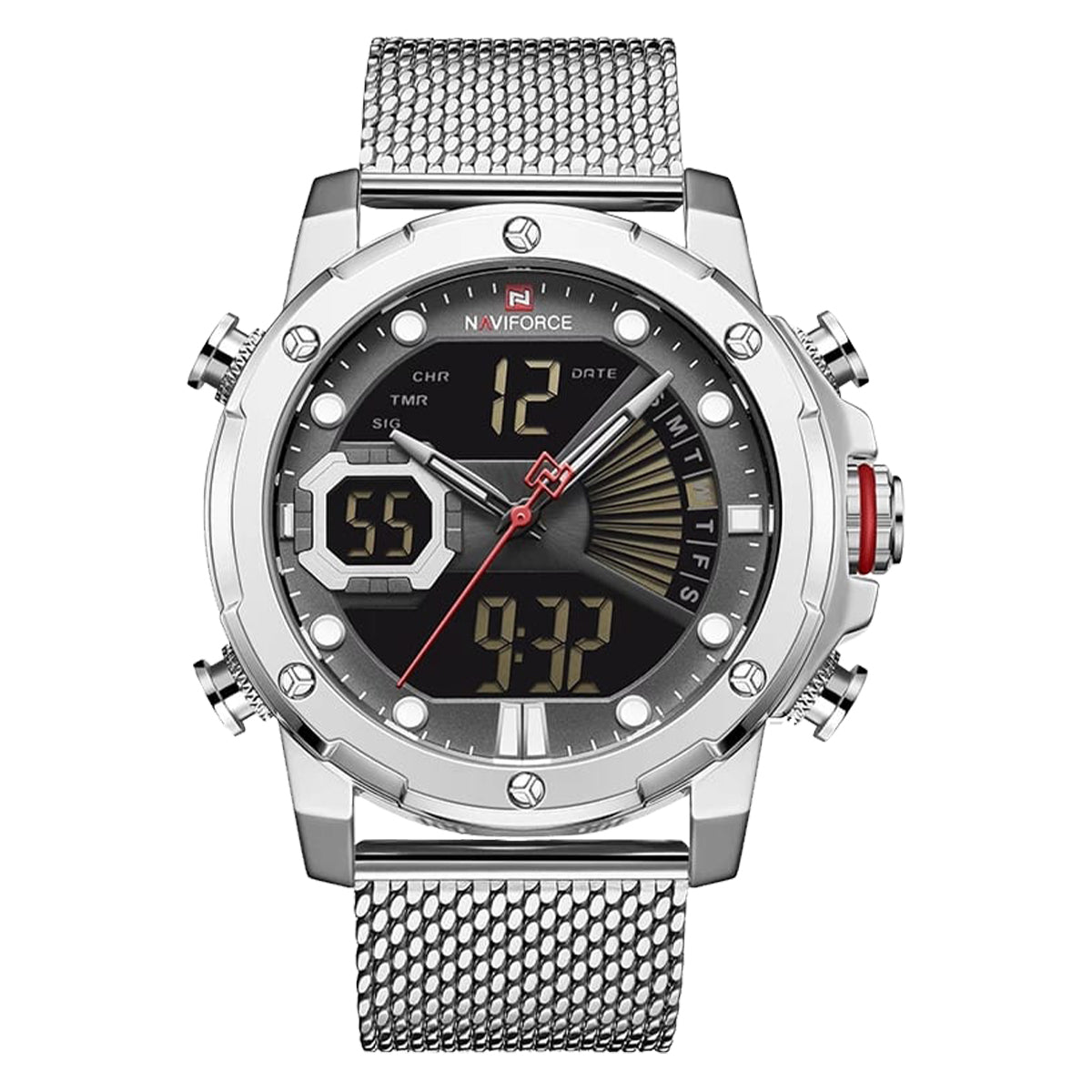 RELOJ NAVIFORCE ACERO MALLA PLATEADO NAV-8