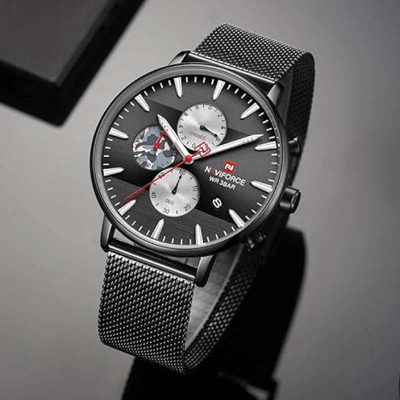 RELOJ NAVIFORCE ACERO NEGRO NAV-114