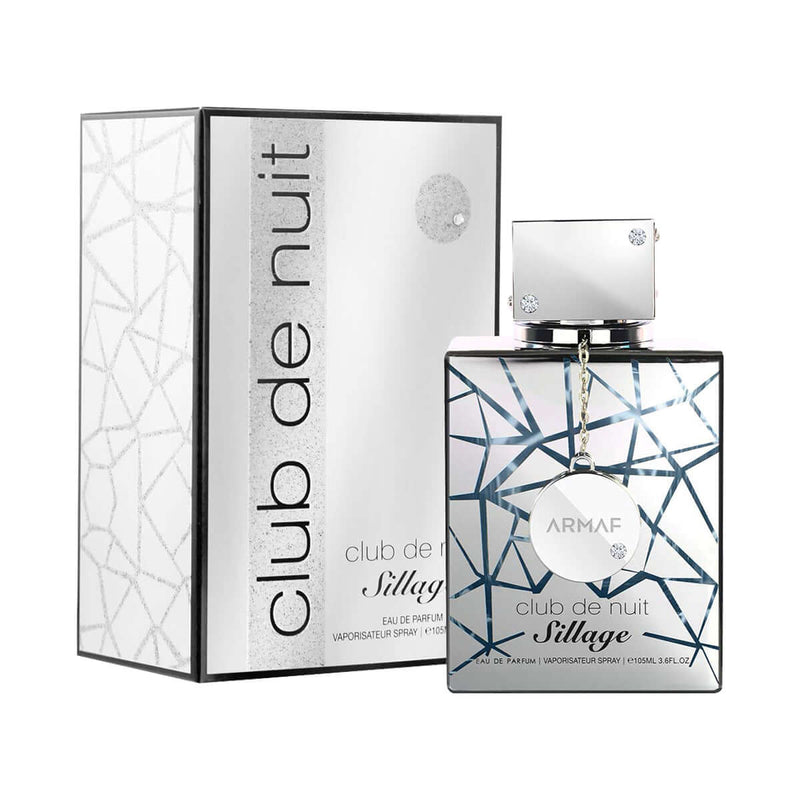 Fragancia Club de Nuit Sillage Armaf 100ml EDP unisex, en su elegante estuche, caracteristica Almizcle Floral Amaderado.