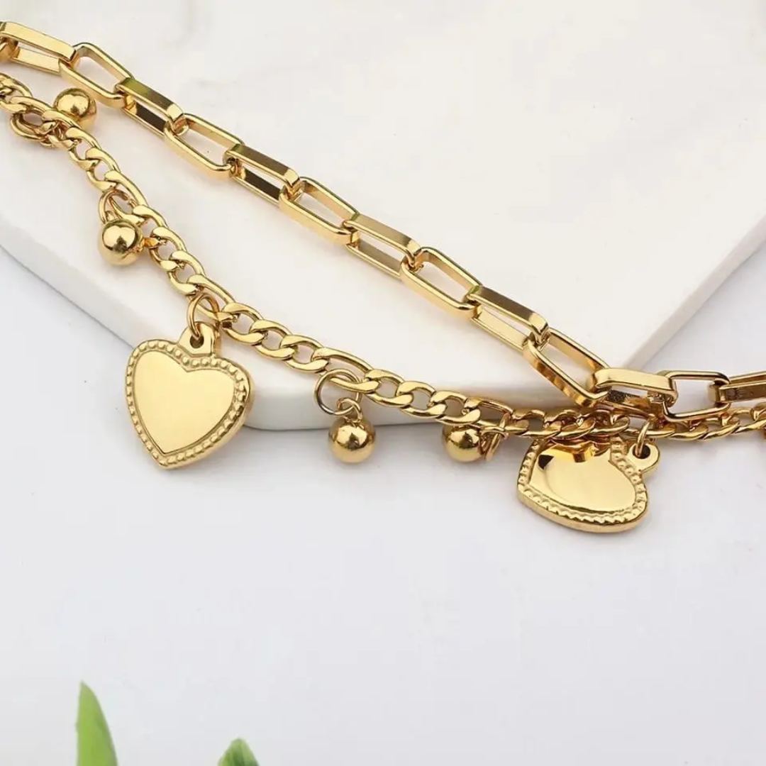 Pulsera Corazón JOY-M-1 Acero Mujer Dorado