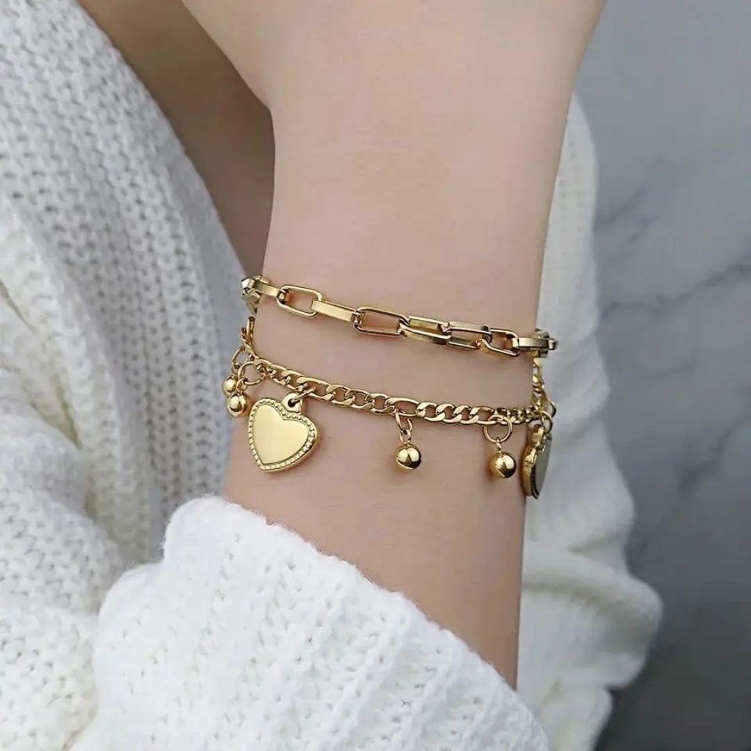 Pulsera Corazón JOY-M-1 Acero Mujer Dorado