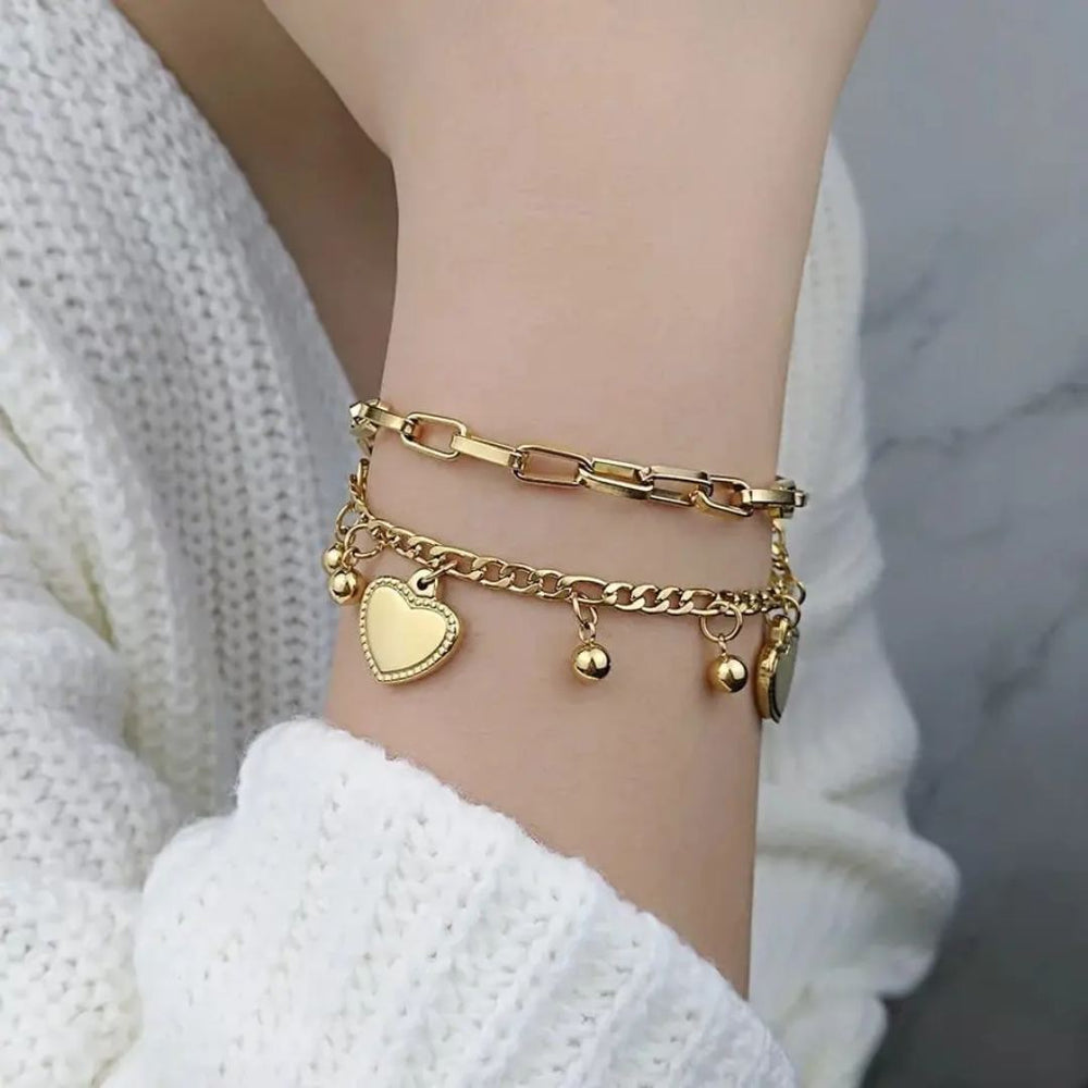 Pulsera Corazón JOY-M-1 Acero Mujer Dorado