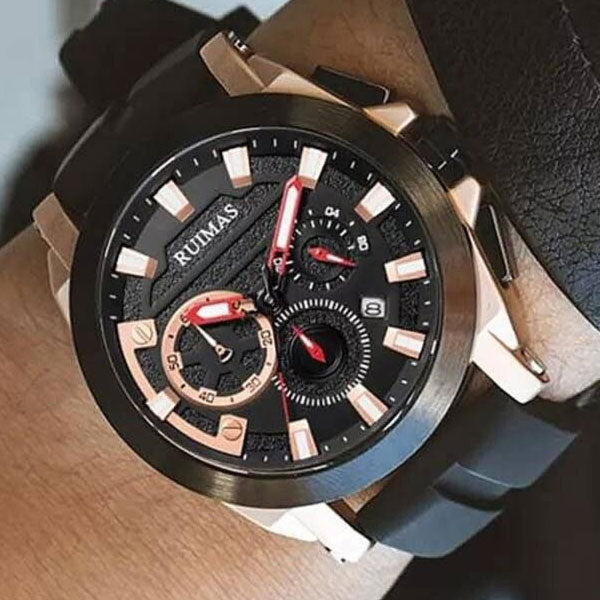 RELOJ RUIMAS SILICON ROSE GOLD BLACK RUI-19