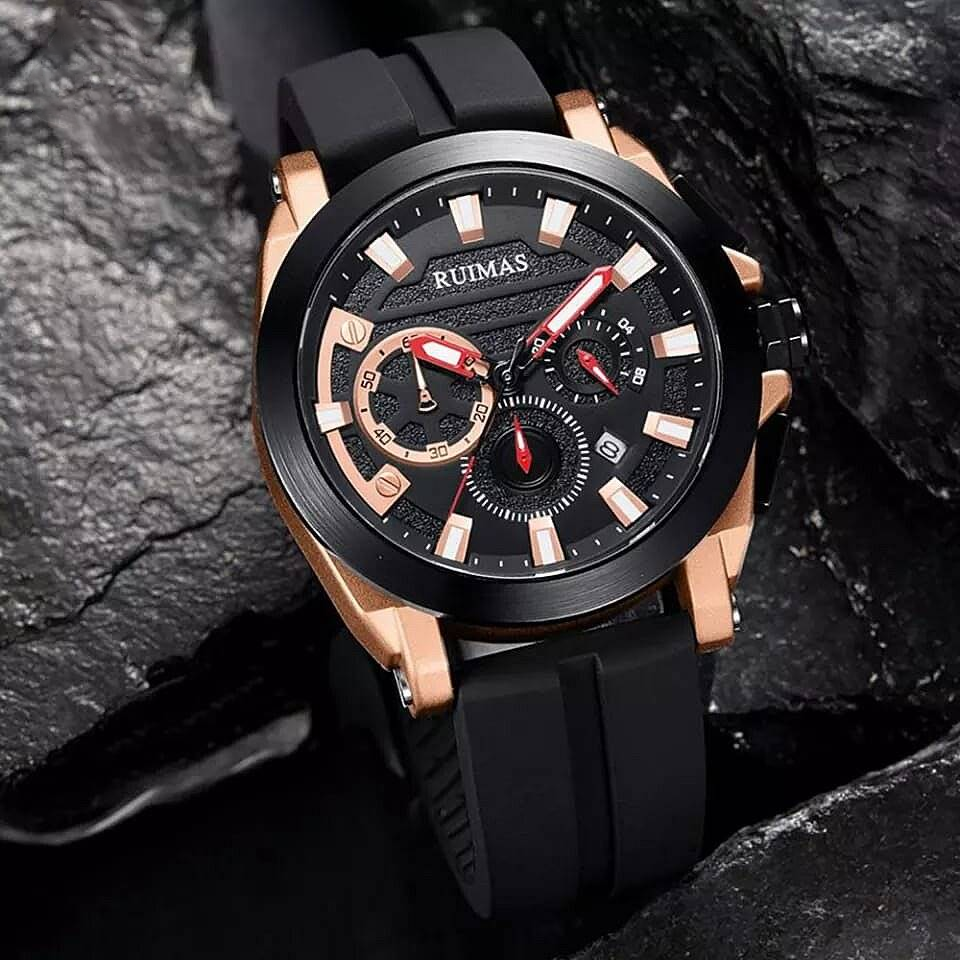 RELOJ RUIMAS SILICON ROSE GOLD BLACK RUI-19