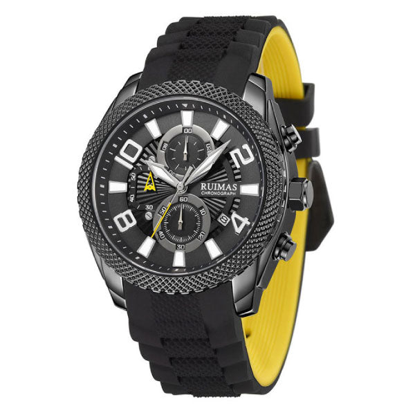 RELOJ RUIMAS ACERO NEGRO Y CORREA SILICONA RUI-41