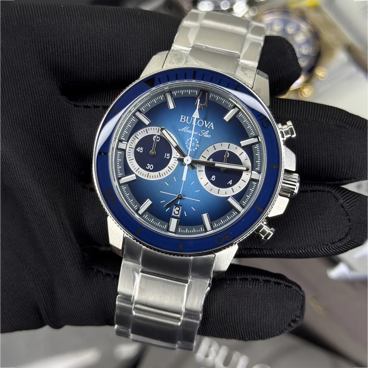 Reloj Bulova Marine Star 96B380 Hombre Cronógrafo Azul | BUL-25