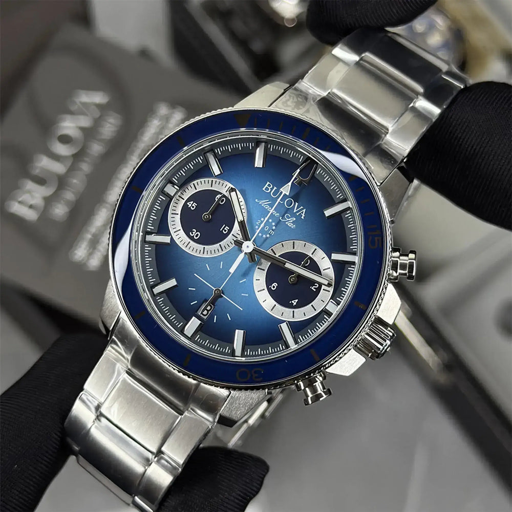 Reloj Bulova Marine Star 96B380 Hombre Cronógrafo Azul | BUL-25