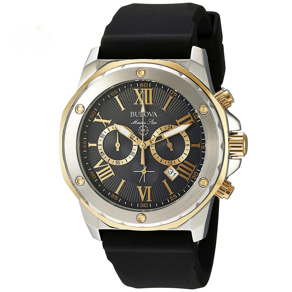 Reloj Bulova Marine Star 98B277 bicolor con esfera gris para hombre