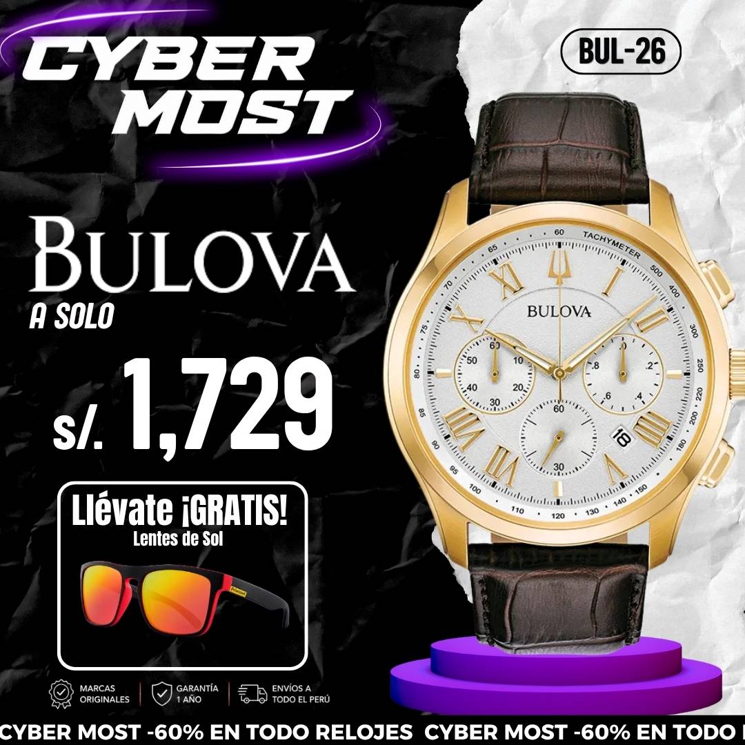 Reloj Bulova Wilton 97B169 Hombre Cuero | BUL-26