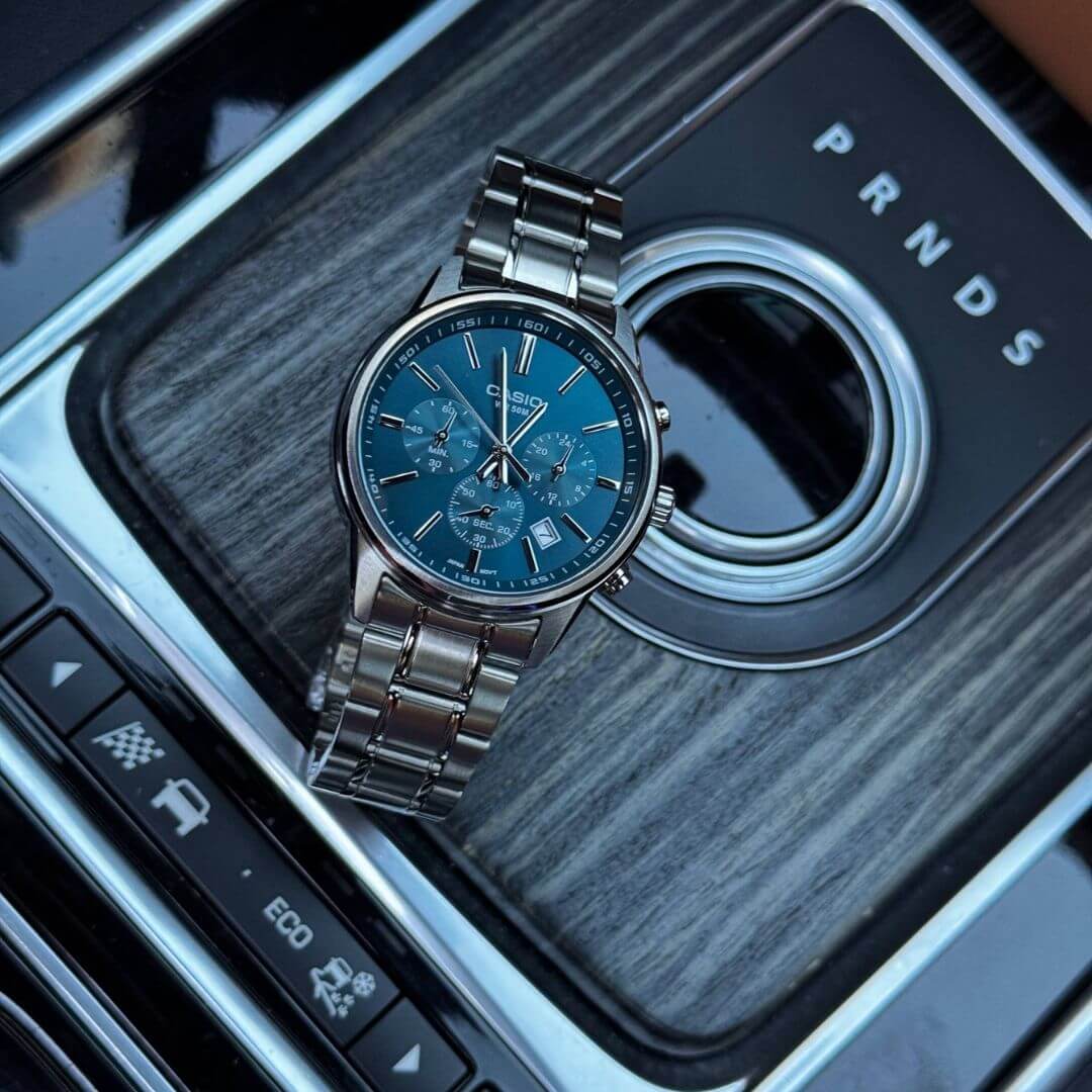 Reloj Casio MTP-E515D-2A Hombre Plateado Azul | CAS-289