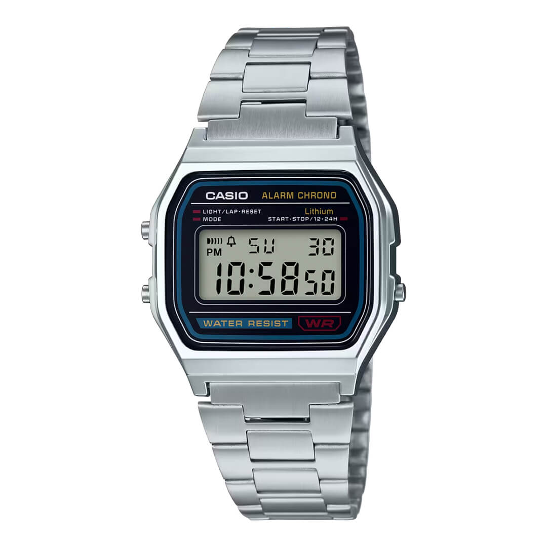 Reloj Casio A158WA-1DF Hombre Acero Plateado | CAS-82