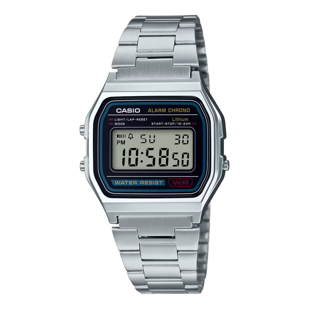 Reloj Casio A158WA-1DF Hombre Acero Plateado | CAS-82