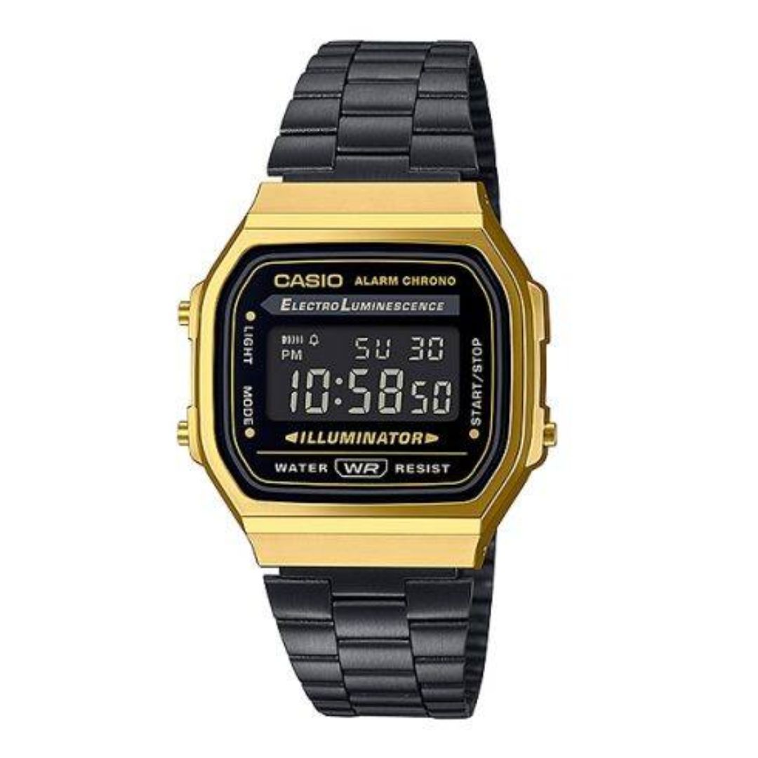 Reloj Casio A168WEGB-1B Mujer Digital Acero Negro | CAS-M-5