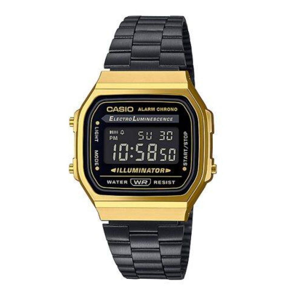 Reloj Casio A168WEGB-1B Mujer Digital Acero Negro | CAS-M-5