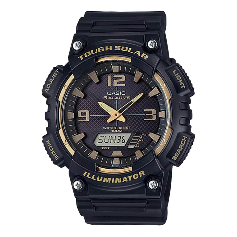 Reloj Casio AQ-S810W-1A3V negro con detalles dorados para hombre