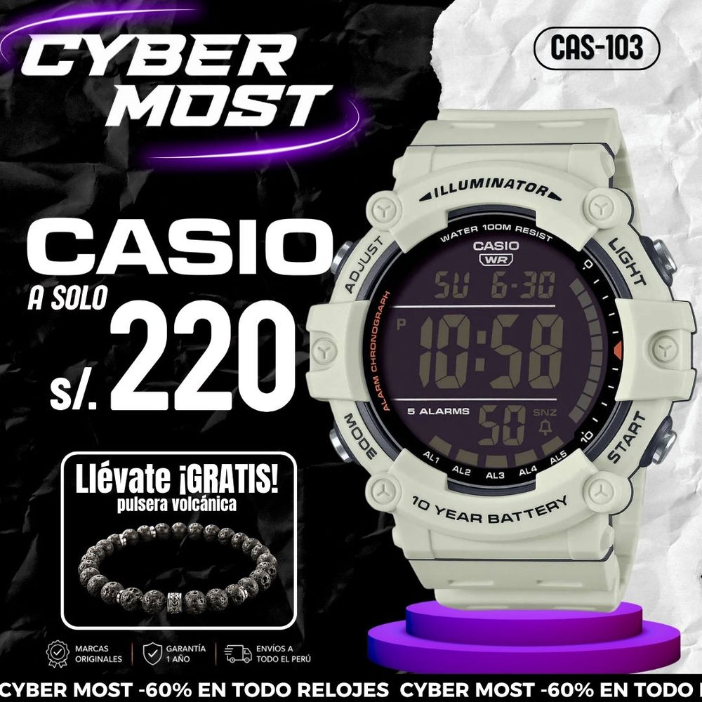 Reloj Casio AE-1500WH-8B2V Hombre Resina Blanco