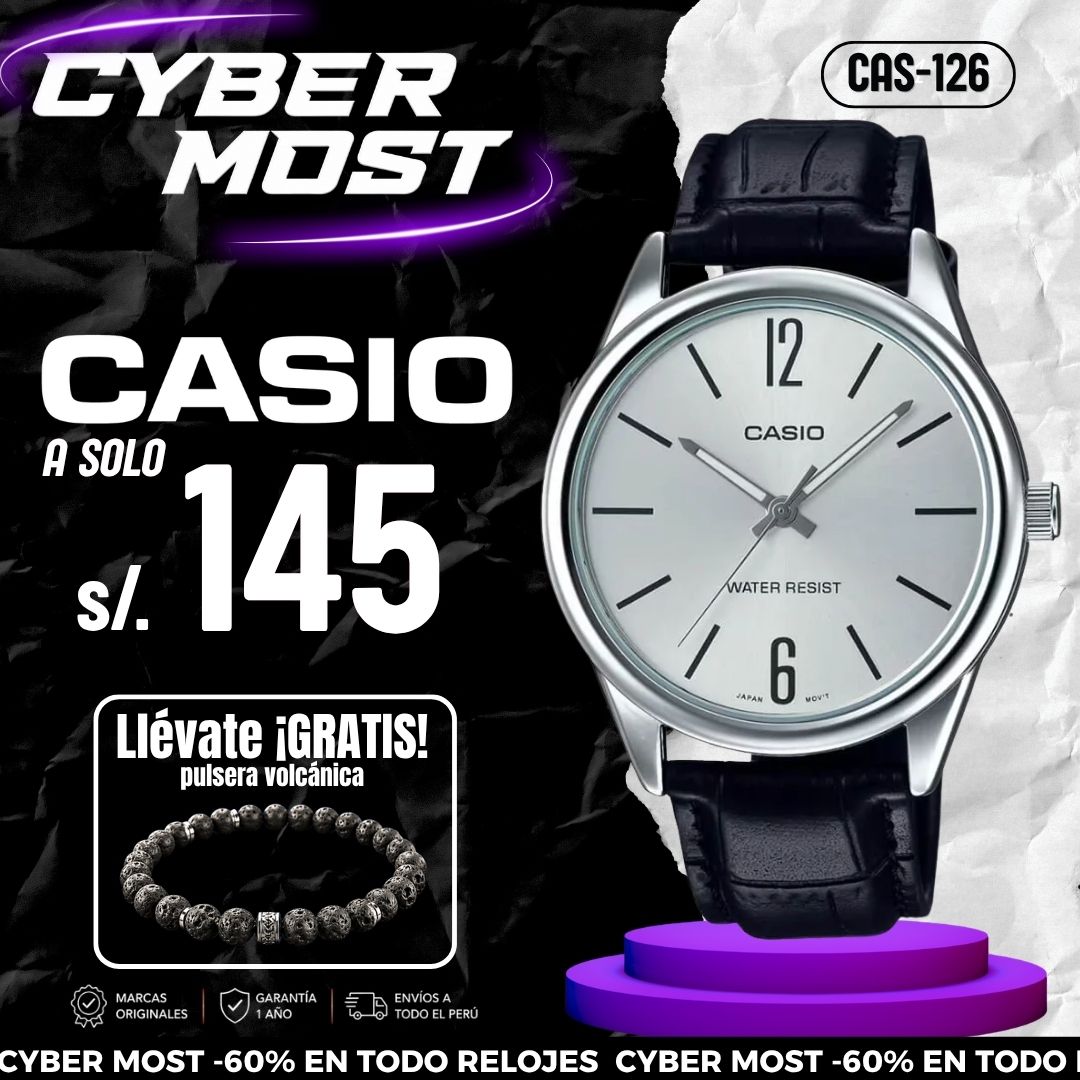 Reloj Casio MTP-V005L-7BU Hombre Cuero Negro