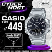 Reloj Casio AMW-870D-1AVDF Hombre Acero Plateado | CAS-154