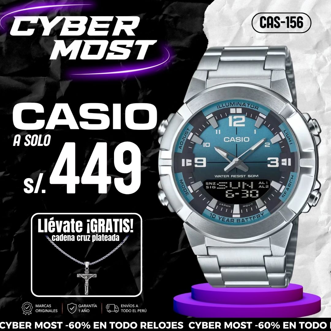 Reloj Casio AMW-870DA-2A2VDF Hombre Acero Plateado | CAS-156