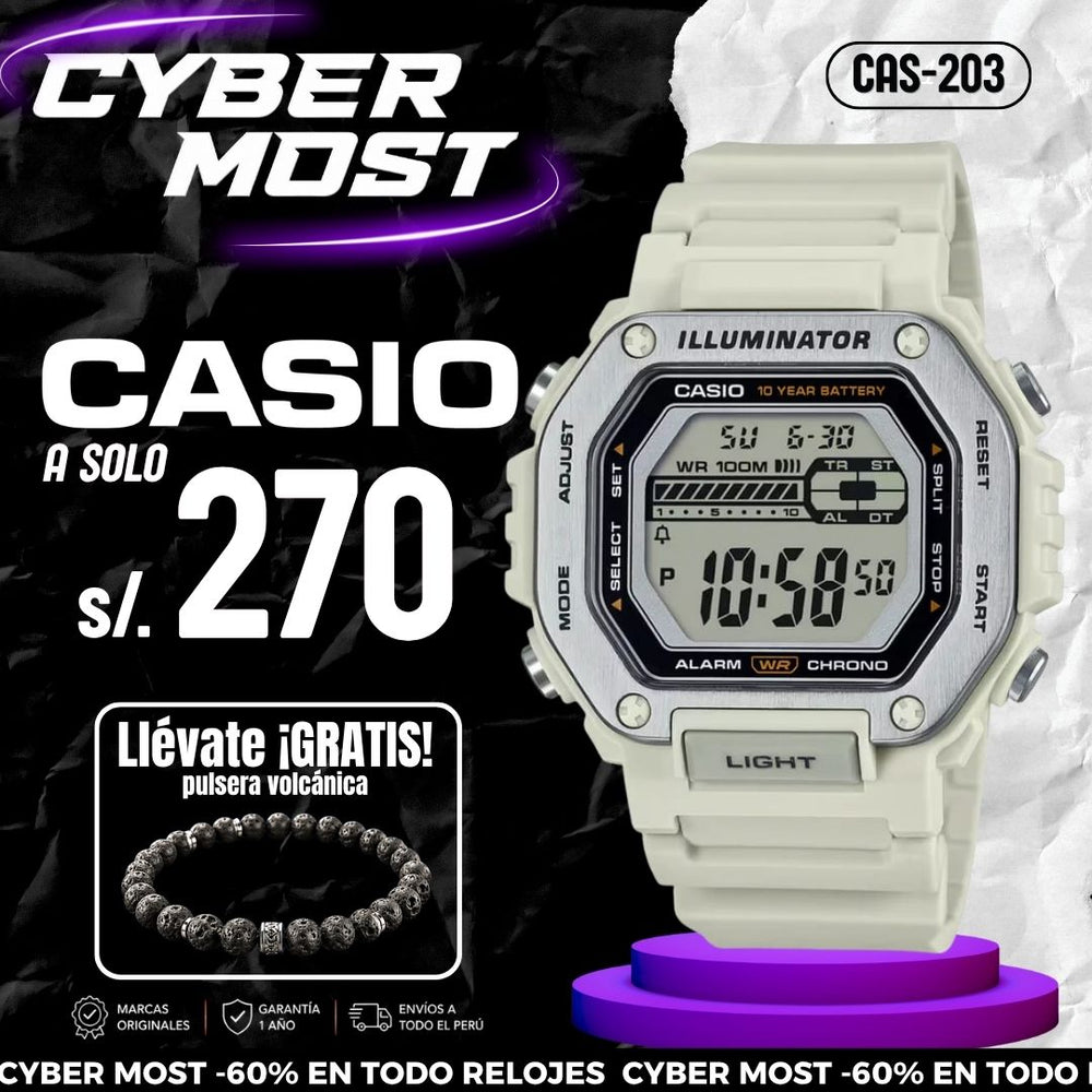 Reloj Casio MWD-110H-8A Hombre Resina Blanco