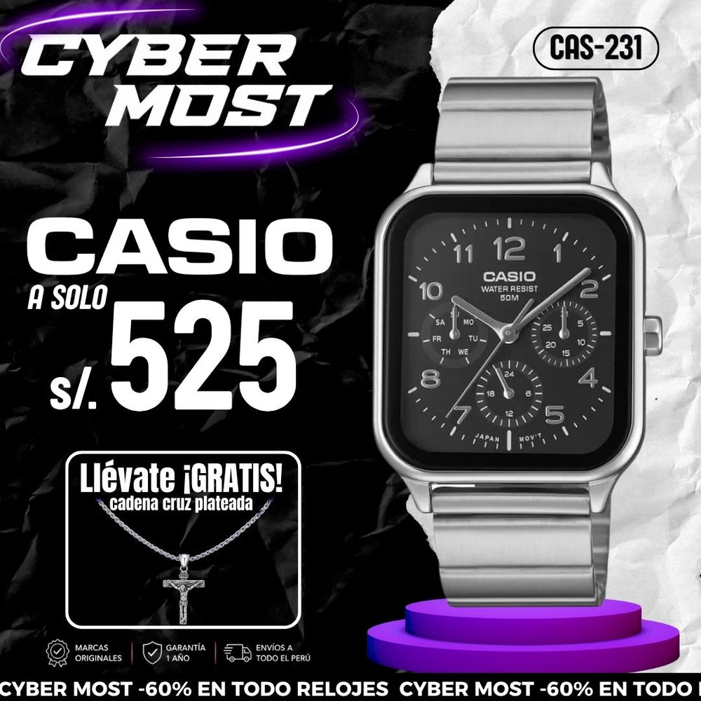 Reloj Casio MTP-M306D-1AV Hombre Acero Negro