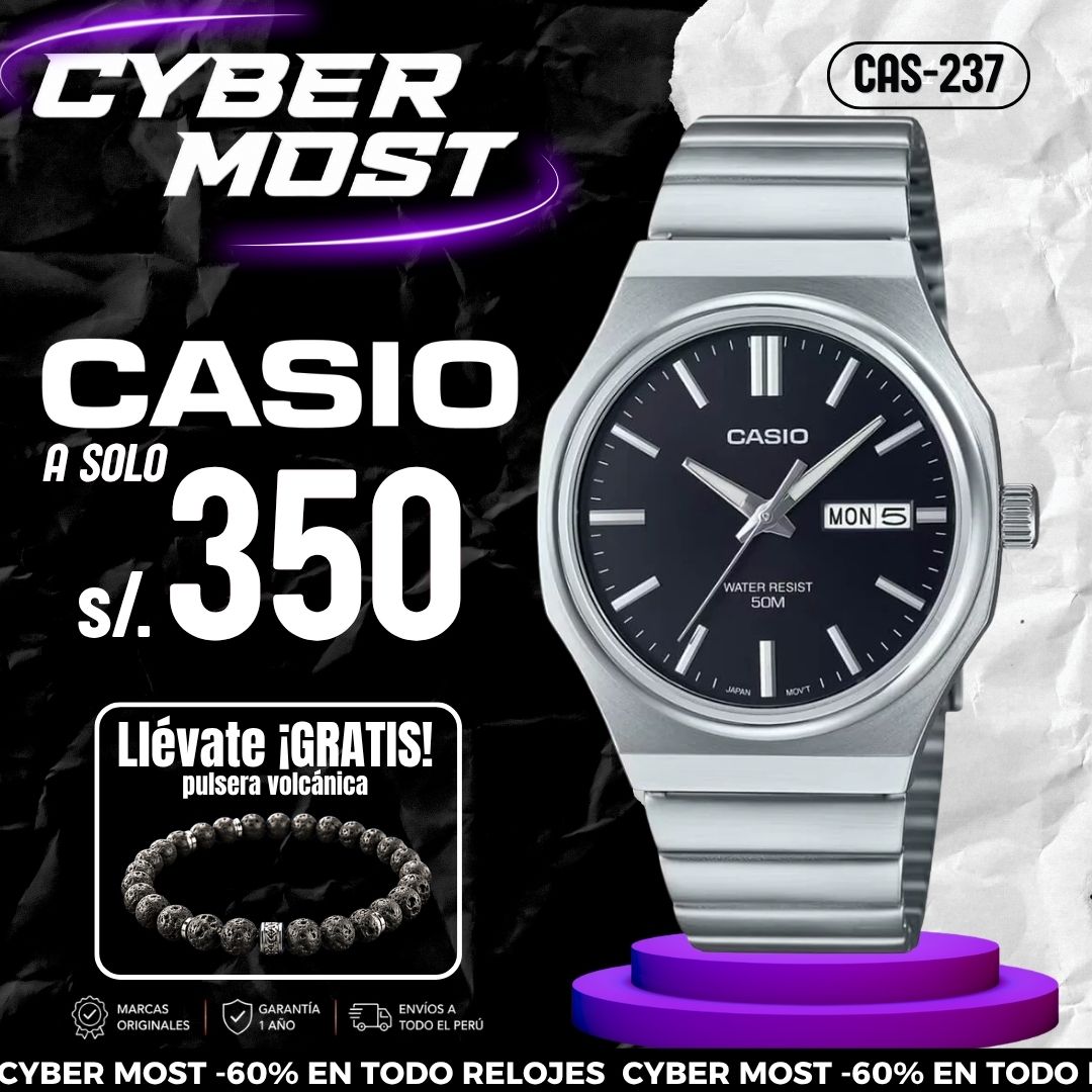 Reloj Casio MTP-E735D-1A Hombre Acero Negro