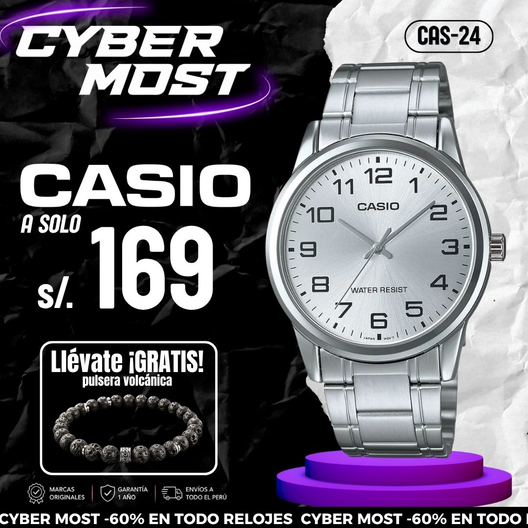 Reloj Casio MTP-V001D-7B Hombre Acero Plateado | CAS-24