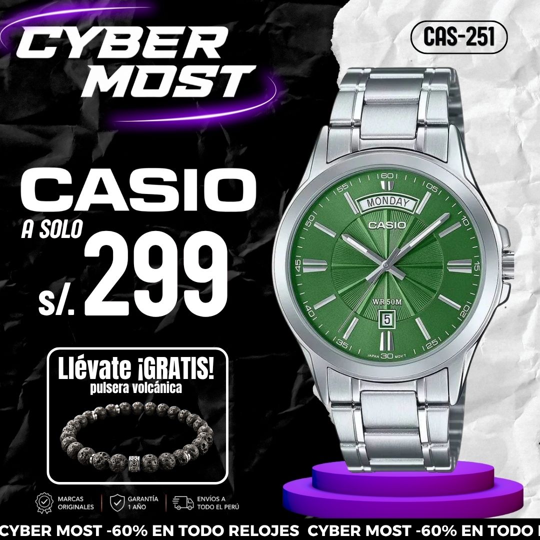 Reloj Casio MTP-1381D-3AV Hombre Acero Verde