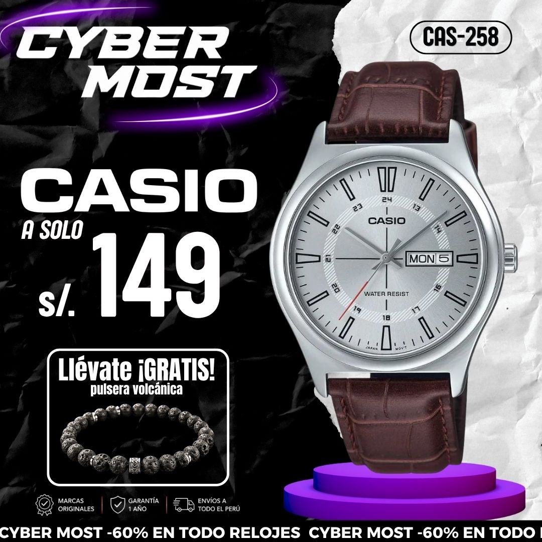 Reloj Casio MTP-V006L-7C Hombre Cuero | CAS-258